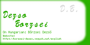 dezso borzsei business card