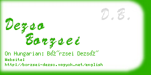 dezso borzsei business card